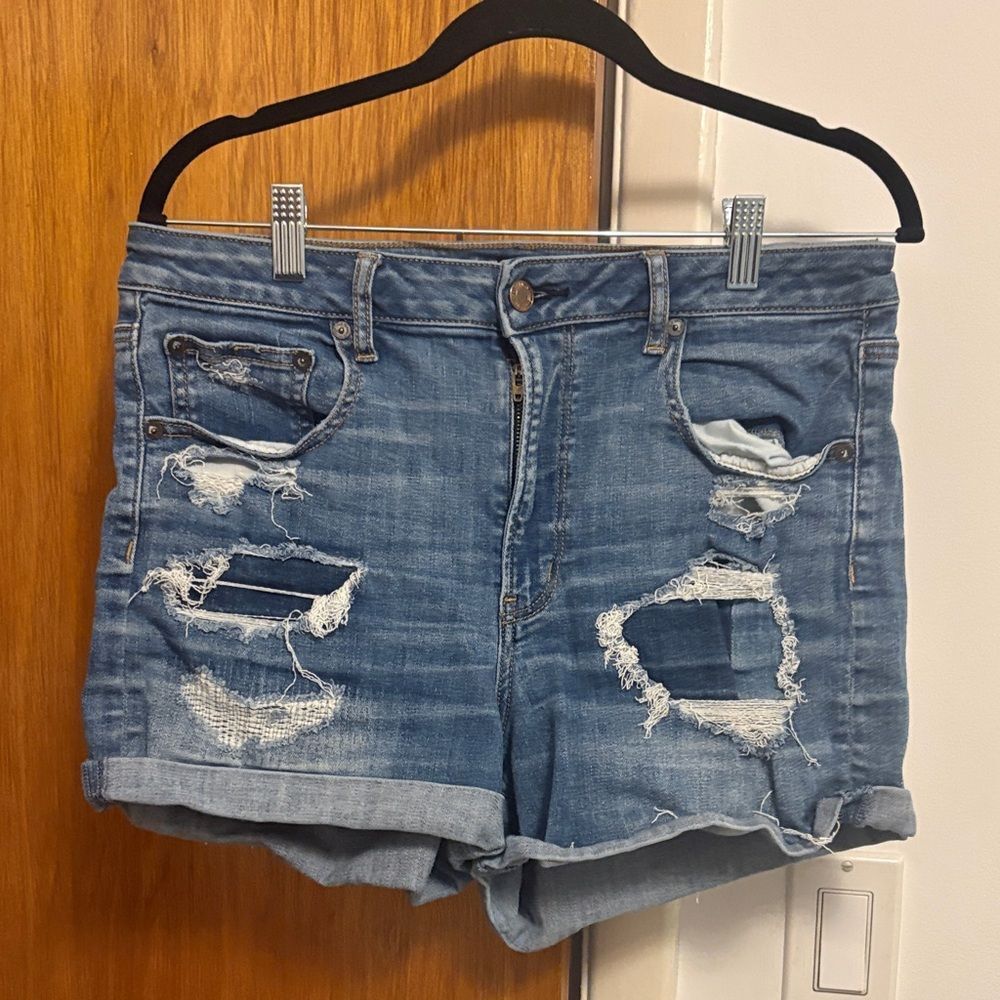 American Eagle Outfitters Distressed Blue Jean Shorts